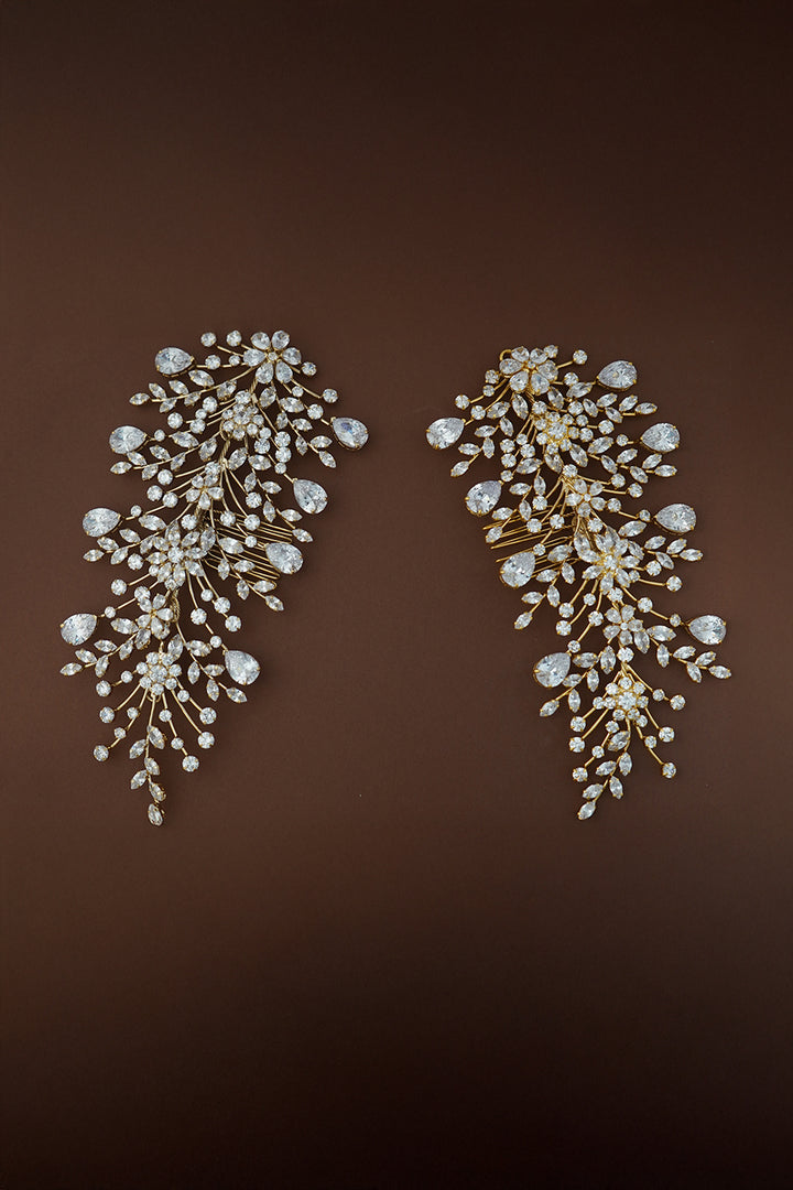 Ellee Bride Adorned with AMOUR Simulated Diamond Gorgeous Hair Comb