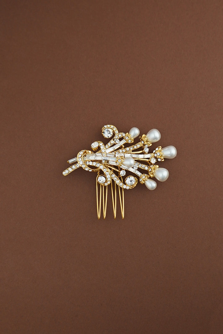 AMAYA Crystal and Pearl Hair Comb