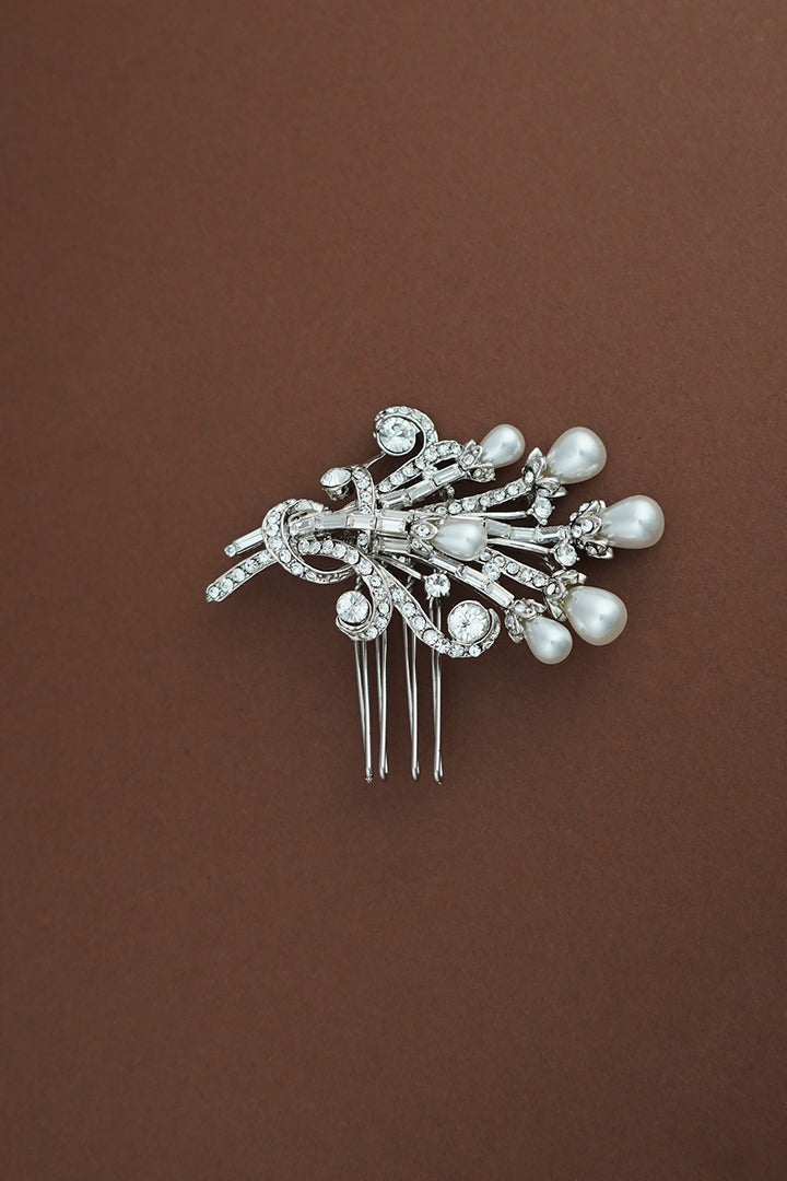 AMAYA Crystal and Pearl Hair Comb
