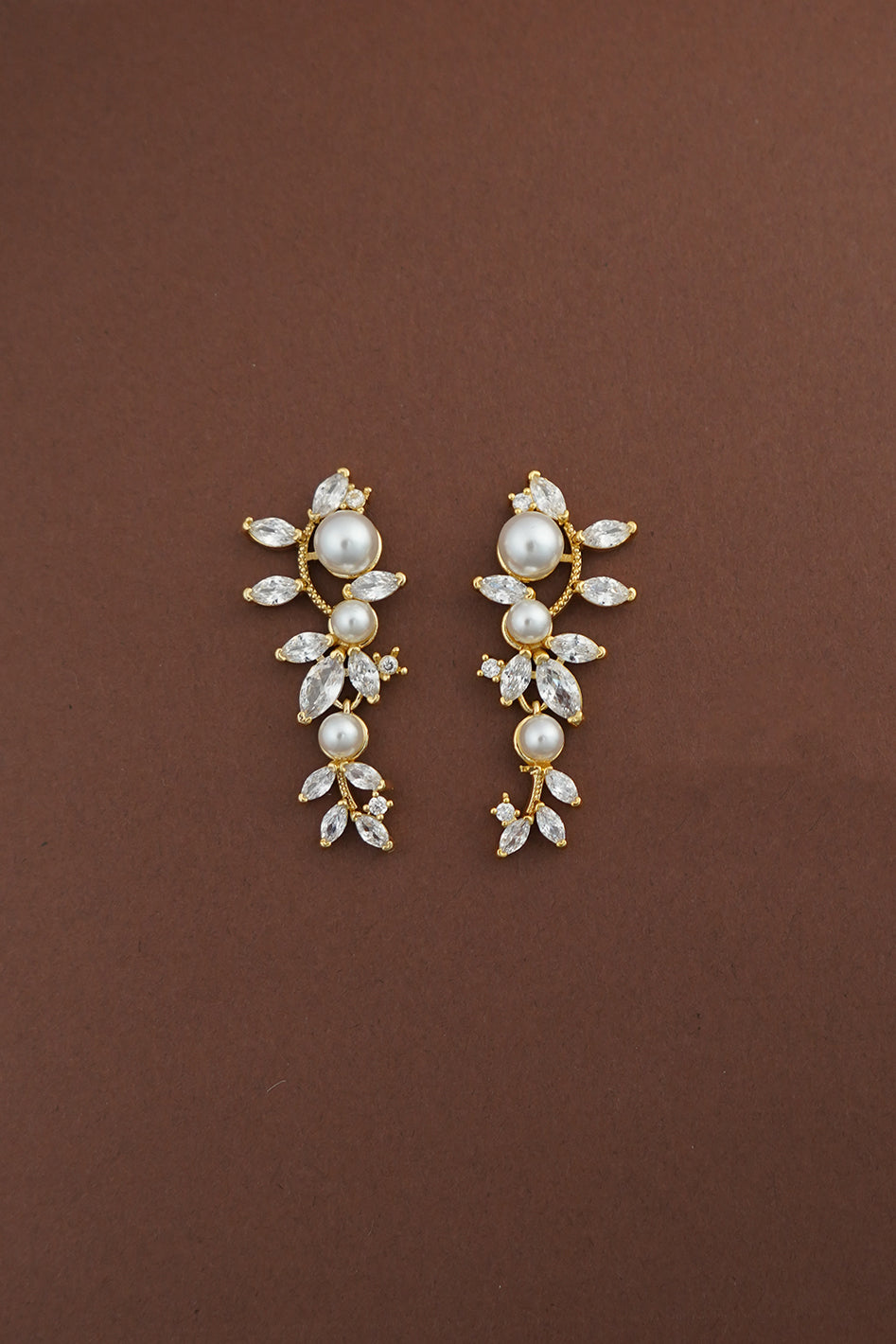 ANGEL LUXE Simulated Diamond and Pearl Drop Earrings - Sample Sale
