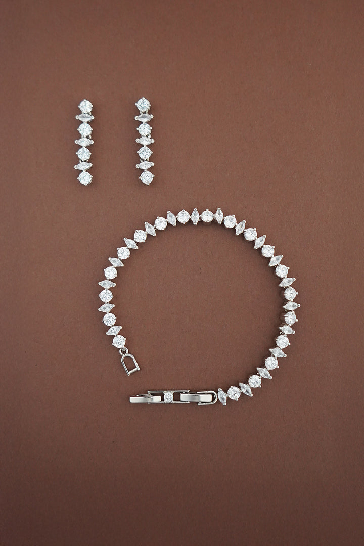 ASTRA Simulated Diamond Earrings & Bracelet Bundle - Sample Sale