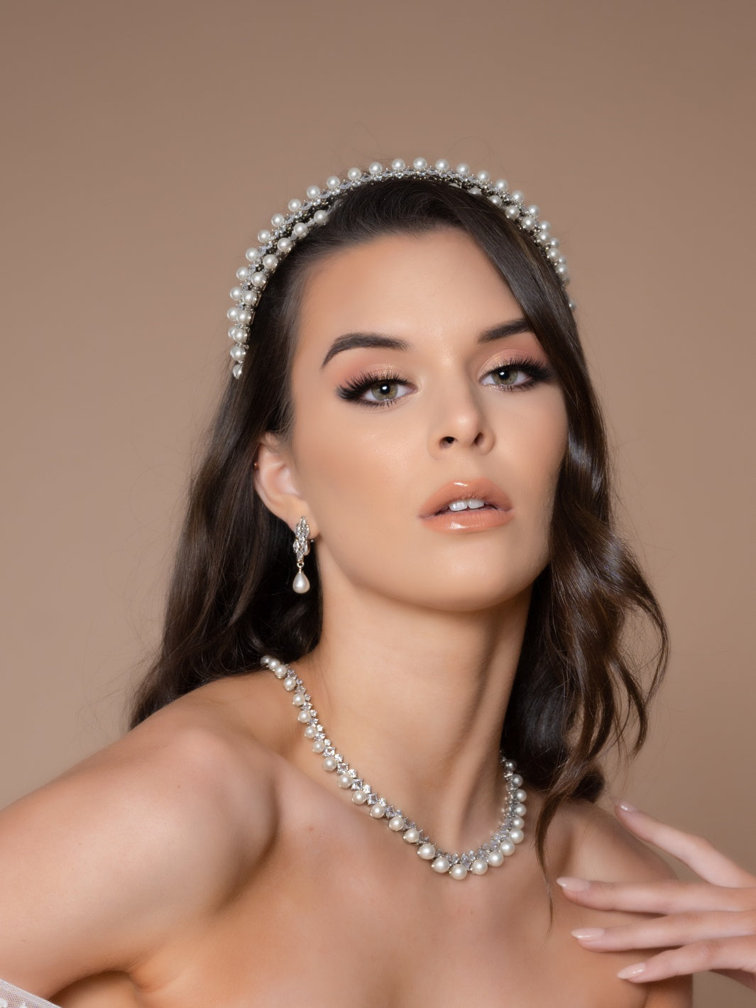 DARA Swarovski and Pearls Stunning Bridal Headband - SAMPLE SALE