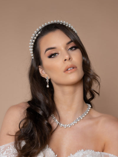 DARA Swarovski and Pearls Stunning Bridal Headband - SAMPLE SALE