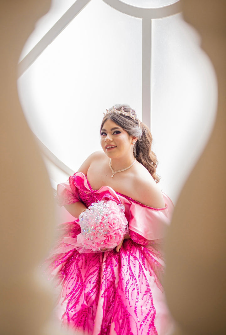 Ellee Real Quinceanera Adorned with DIANA Simulated Diamond Tiara