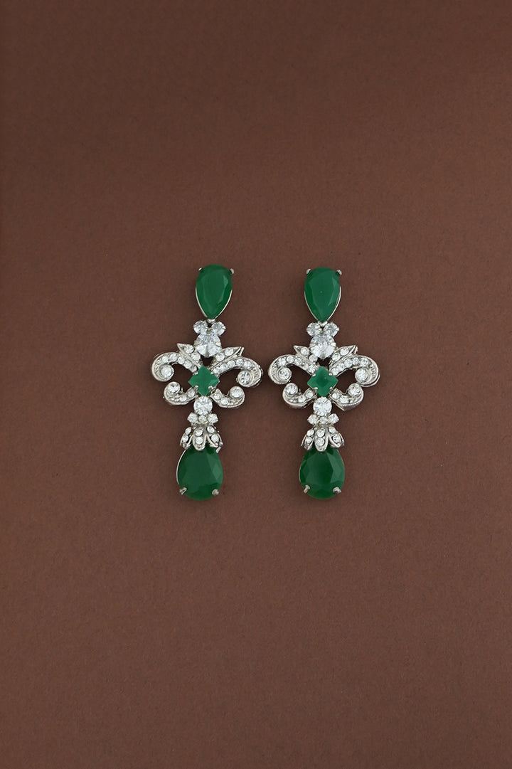 EMERALD Stunning Earrings with Green Swarovski Crystals - Sample Sale