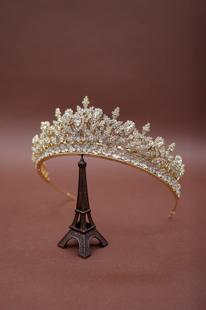 GEMNA Rose Gold Swarovski Luxurious Wedding Tiara 3D Luxury