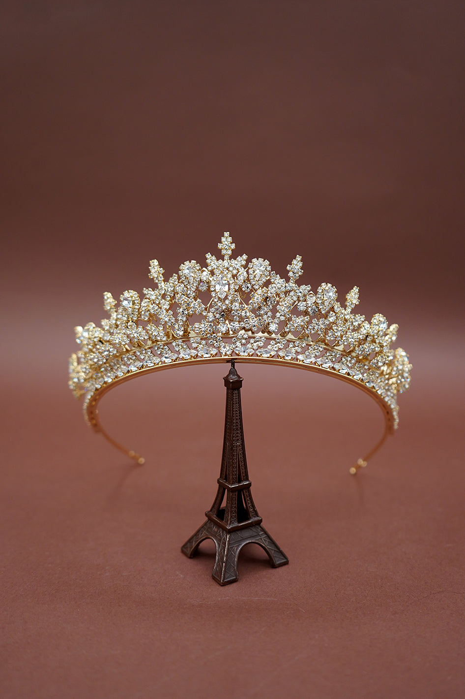 GEMNA Rose Gold Swarovski Luxurious Wedding Tiara 3D Luxury