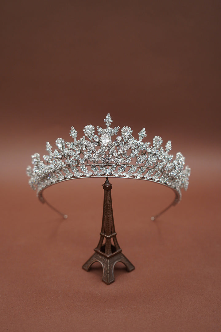 GEMNA Rose Gold Swarovski Luxurious Wedding Tiara 3D Luxury