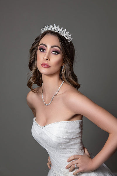 Ellee Real Bride Adorned with GISELA Swarovski Tiara, Gorgeous Bridal Crown