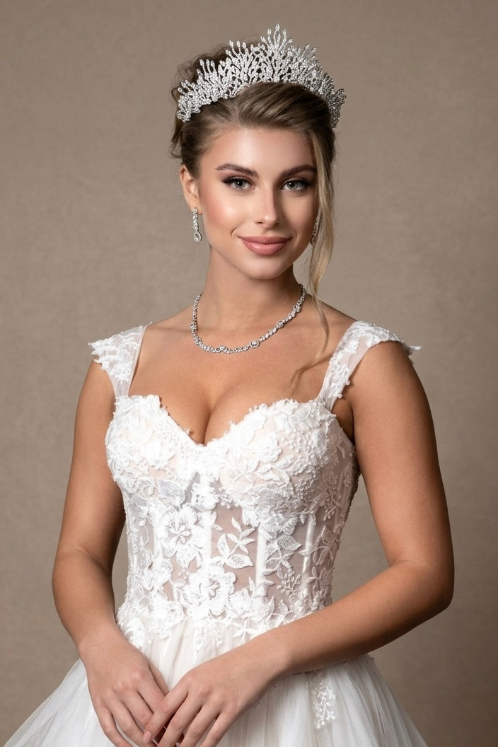 BEATRICE Crystal 3-D Bridal Crown