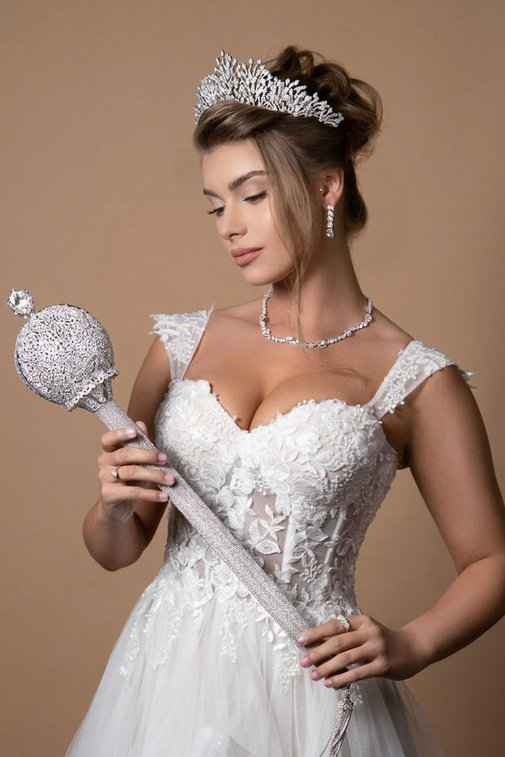 BEATRICE Crystal 3-D Bridal Crown