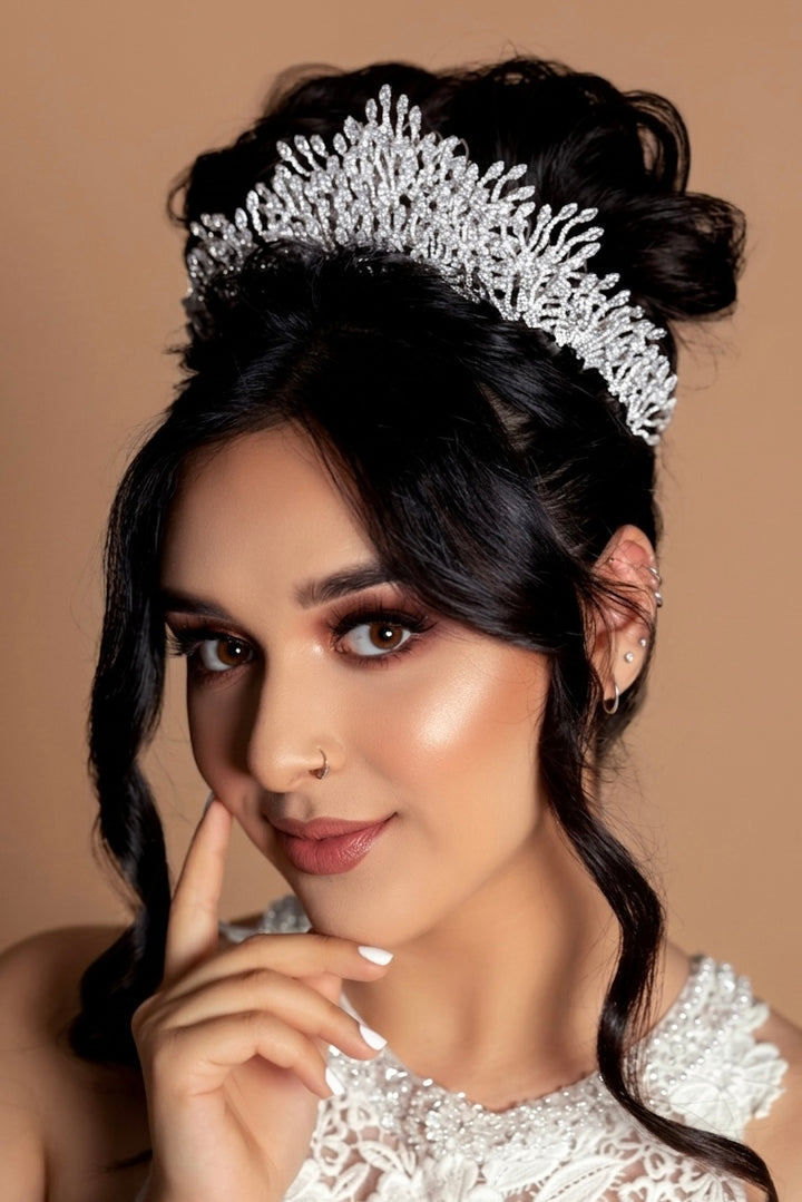 BEATRICE Crystal 3-D Bridal Crown
