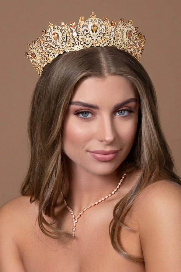 Ellee Real Bride Adorned with ANGELIKA Bridal Crystal Tiara