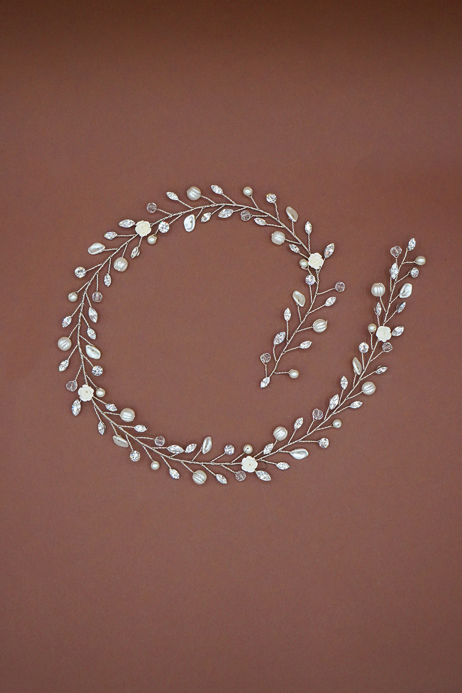 IVORY Swarovski & Pearl Hair Vine