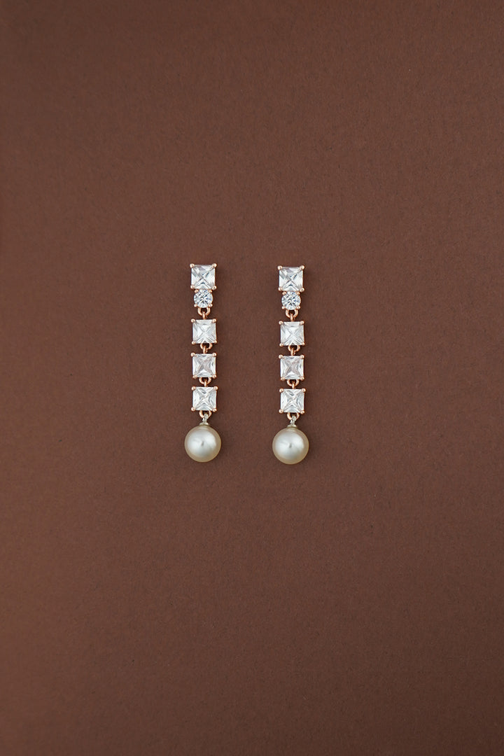 LULU Simulated Diamond & Pearl Earrings - Sample Sale