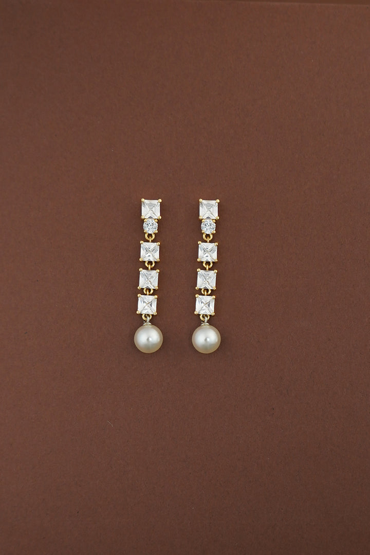 LULU Simulated Diamond & Pearl Earrings - Sample Sale