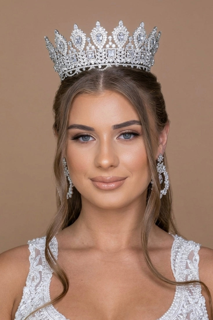 Ellee Real Bride Adorned with MAJESTIC ROYAL Crystal Crown