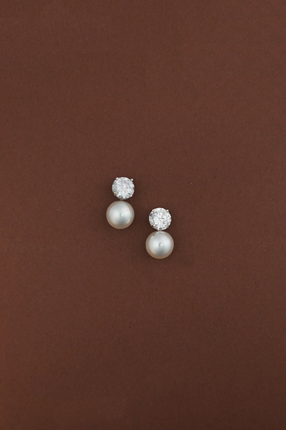 NINA Pearl & Simulated Diamond Stud Earrings