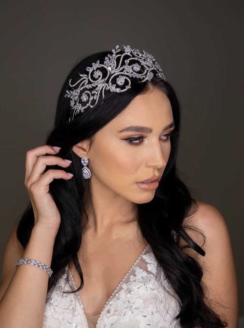 REINITA Swarovski Bridal Headband, Wedding Headpiece - SAMPLE SALE