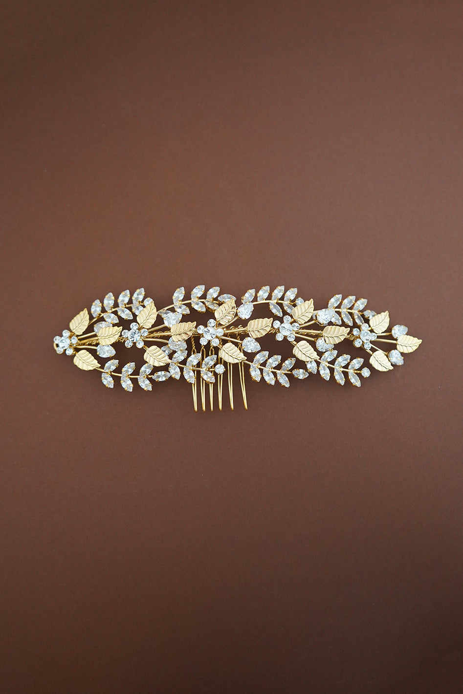 Ellee Real Bride Adorned with RAIN Wedding Headpiece, Swarovski Hair Comb - Side Piece
