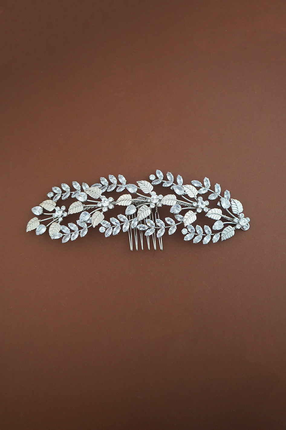 Ellee Real Bride Adorned with RAIN Wedding Headpiece, Swarovski Hair Comb - Side Piece