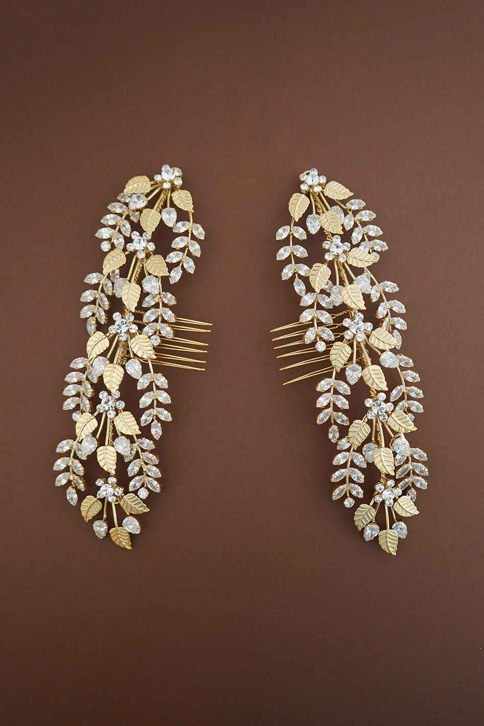 Ellee Real Bride Adorned with RAIN Wedding Headpiece, Swarovski Hair Comb - Side Piece