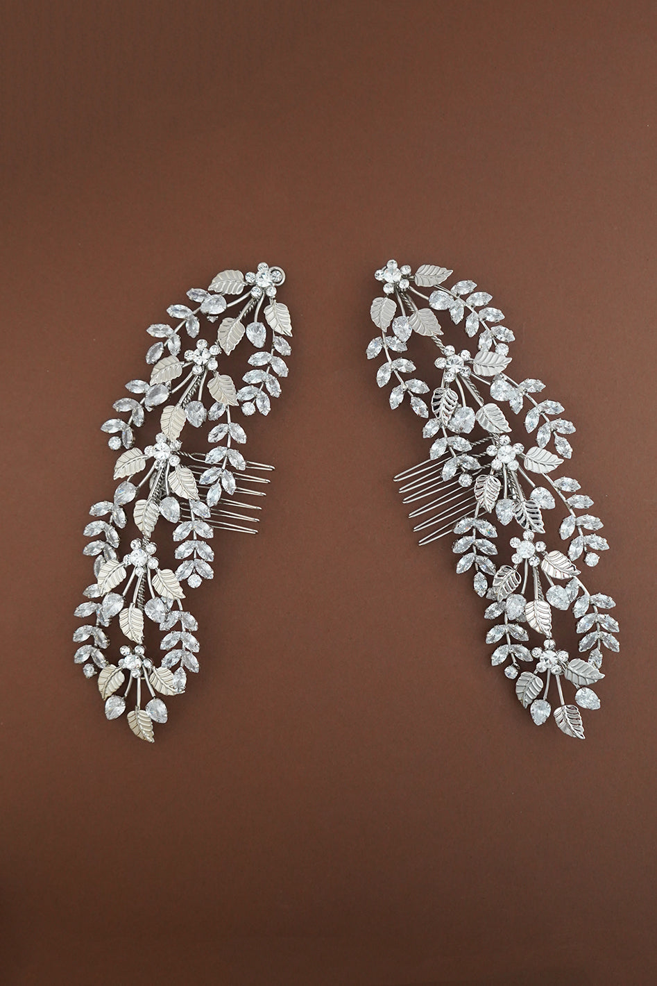 Ellee Real Bride Adorned with RAIN Wedding Headpiece, Swarovski Hair Comb - Side Piece