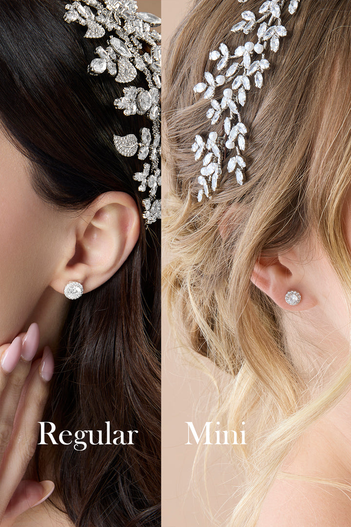 RAVEN Simulated Diamond Halo Stud Halo Earrings