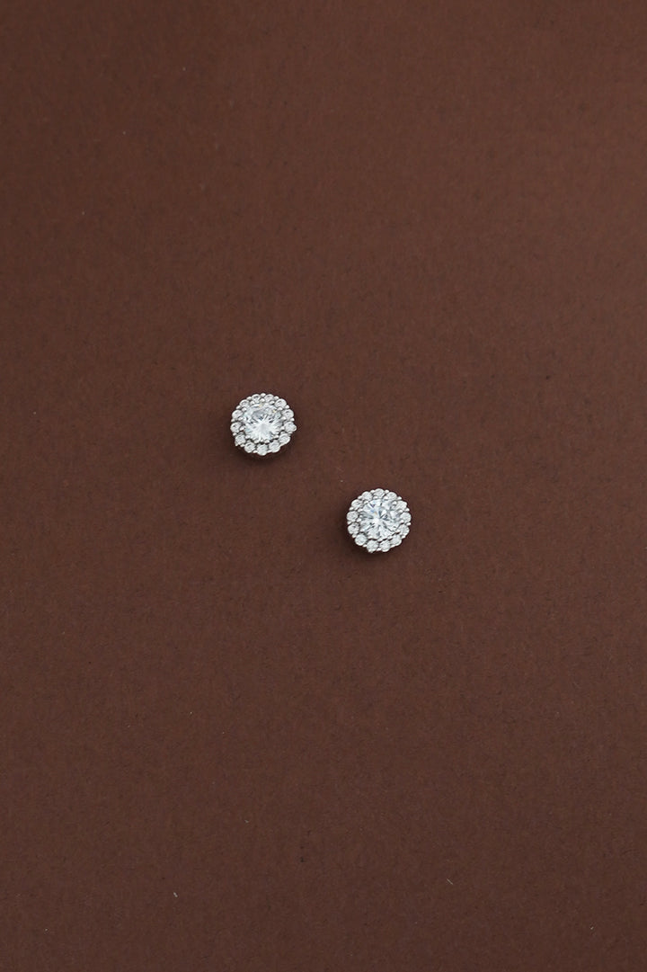 RAVEN-MINI Simulated Diamond Halo Stud Earrings