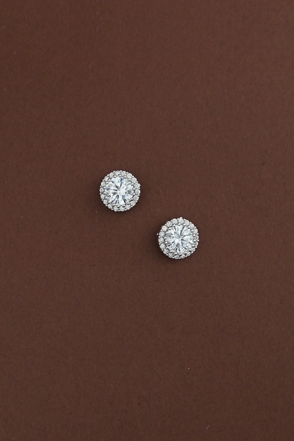 RAVEN Simulated Diamond Halo Stud Halo Earrings