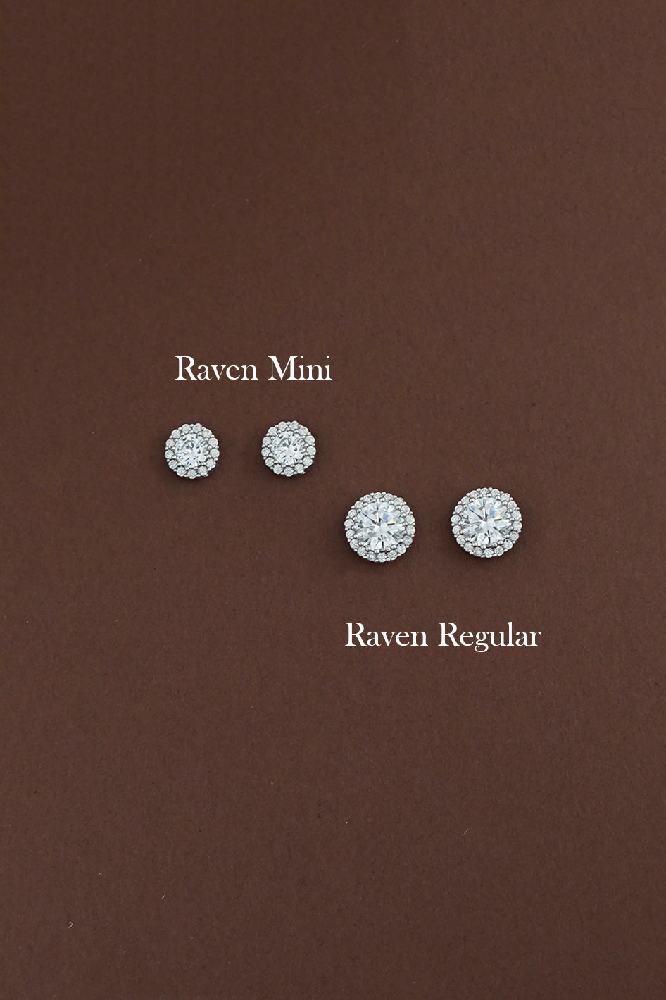 RAVEN Simulated Diamond Halo Stud Halo Earrings