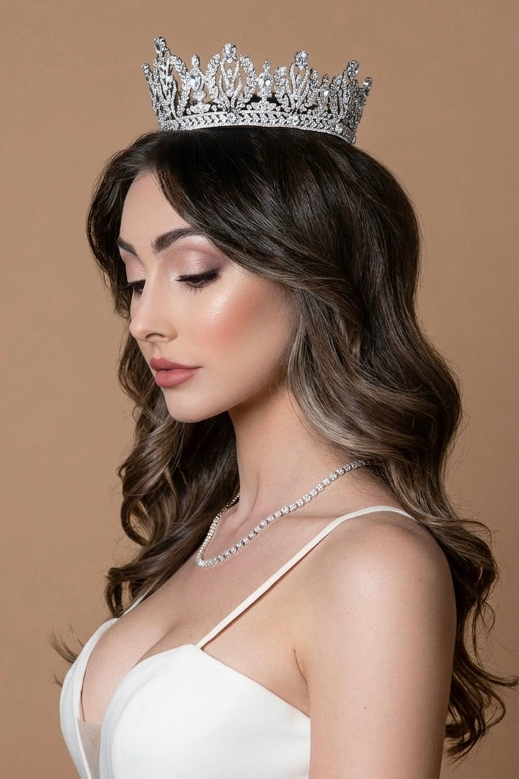 ROYALE Simulated Diamond Wedding Crown