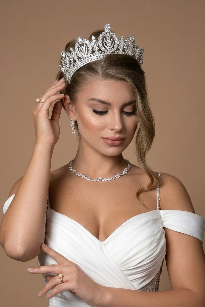 ROYALE Simulated Diamond Wedding Crown