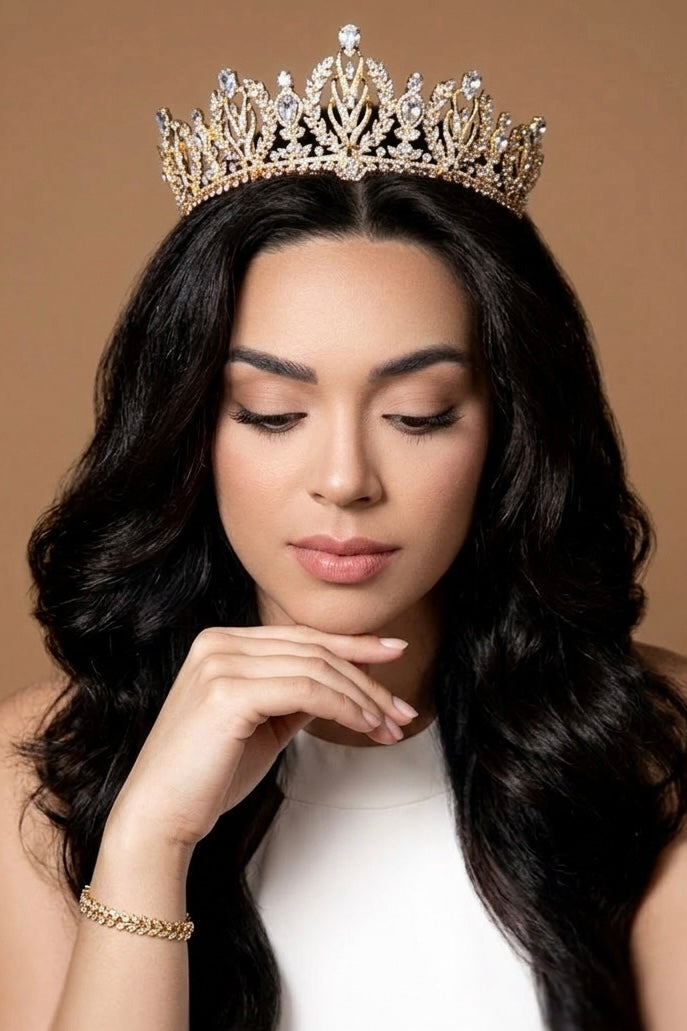 ROYALE Simulated Diamond Wedding Crown