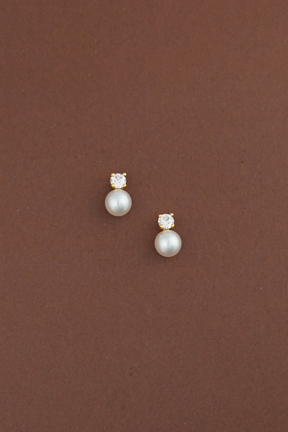 SAGE Simulated Diamond and Pearl Stud Earrings