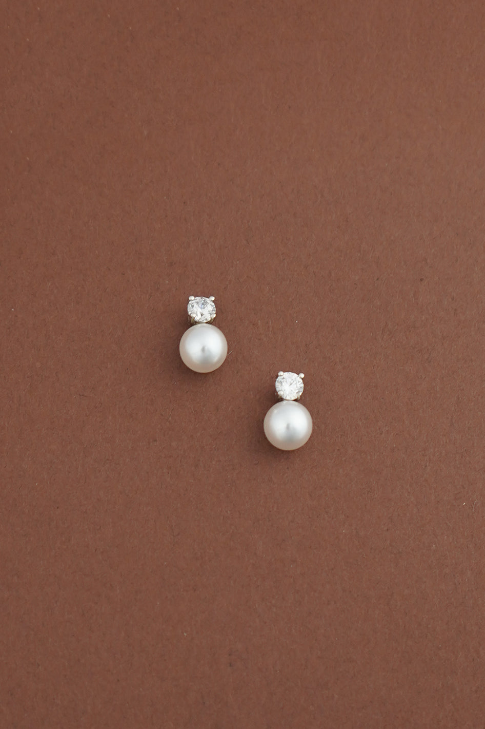 SAGE Simulated Diamond and Pearl Stud Earrings