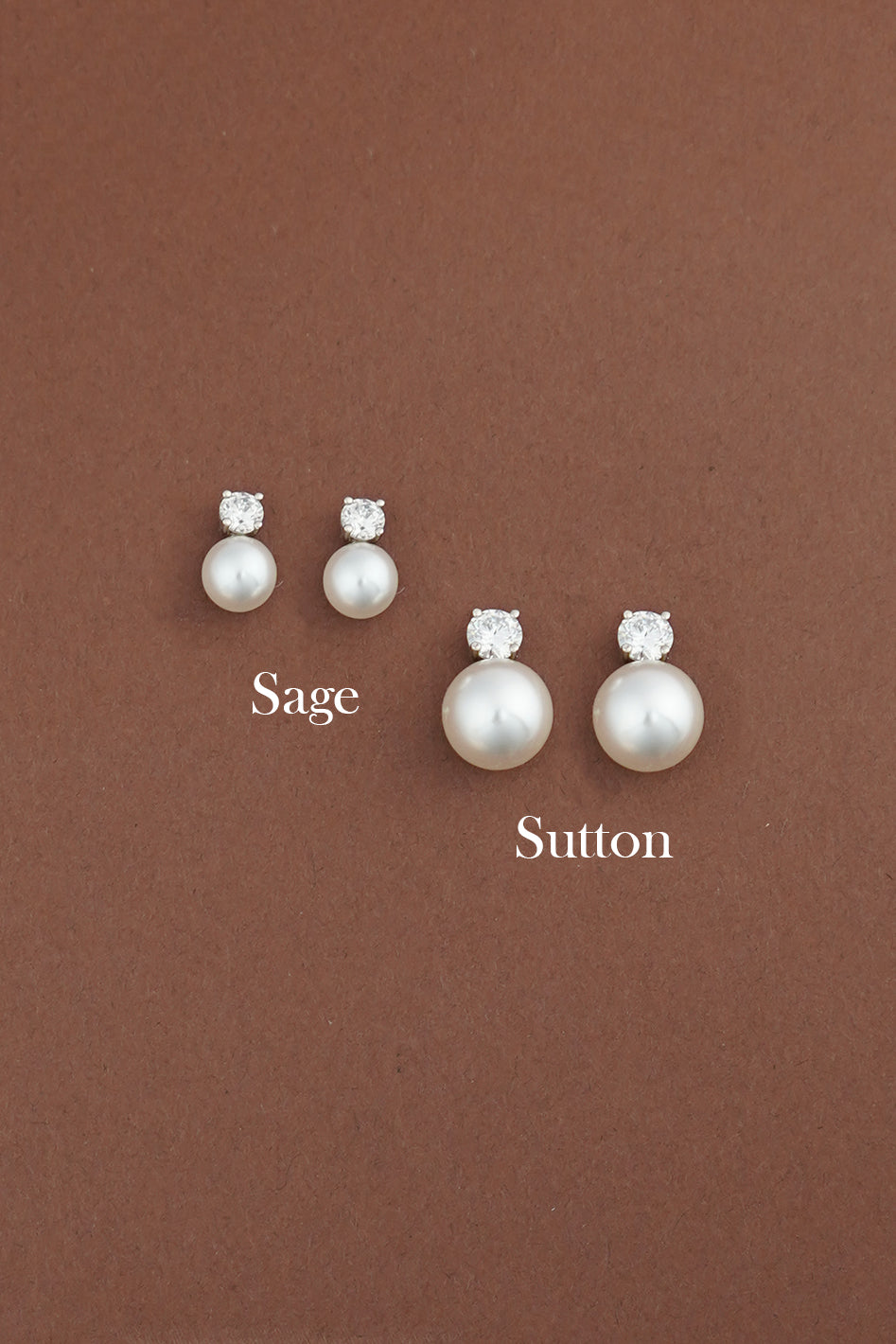 SAGE Simulated Diamond and Pearl Stud Earrings