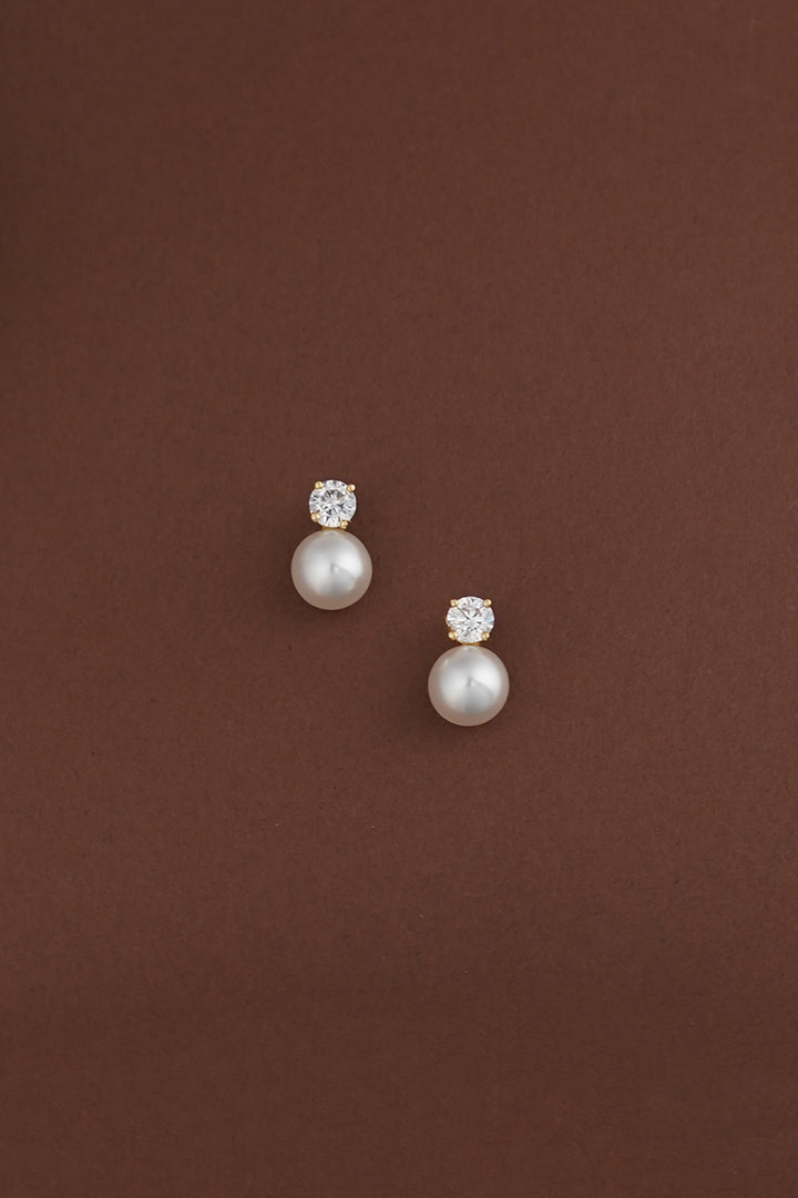 SHAY Pearl & Simulated Diamond Stud Earrings - Sample Sale