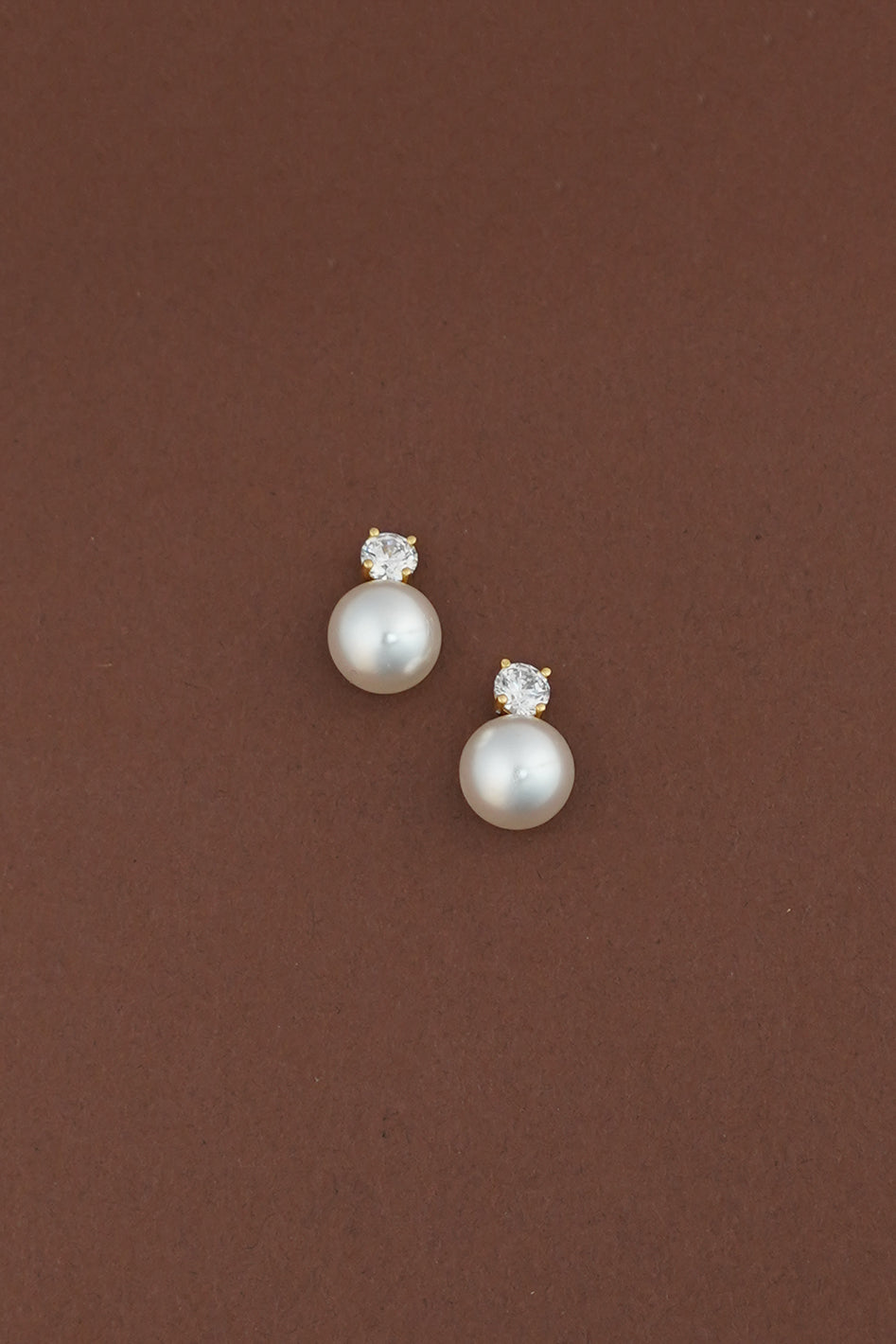 SUTTON Simulated Diamond and Pearl Stud Earrings