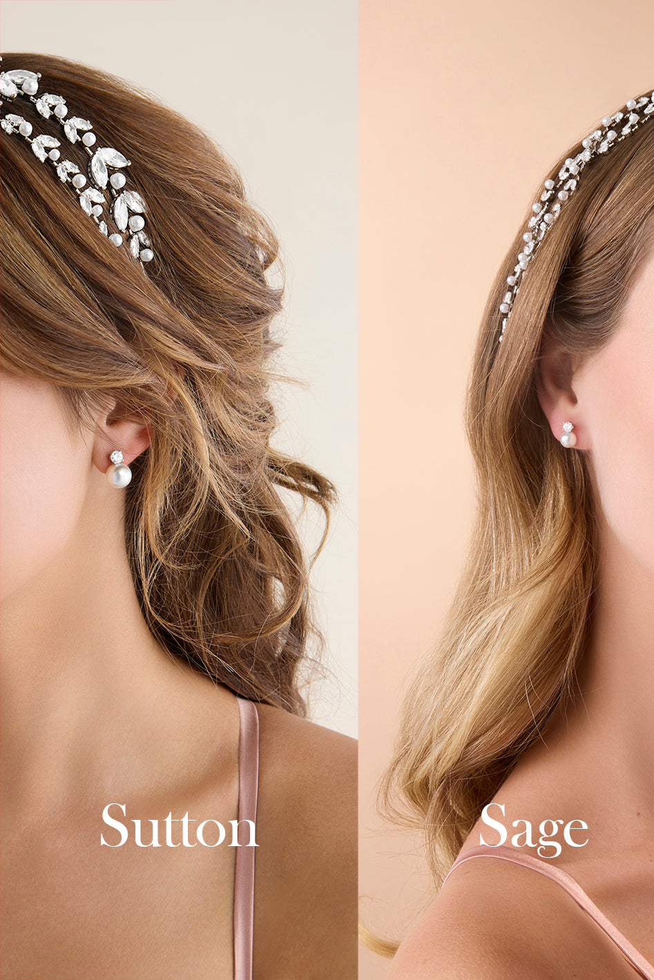 SAGE Simulated Diamond and Pearl Stud Earrings