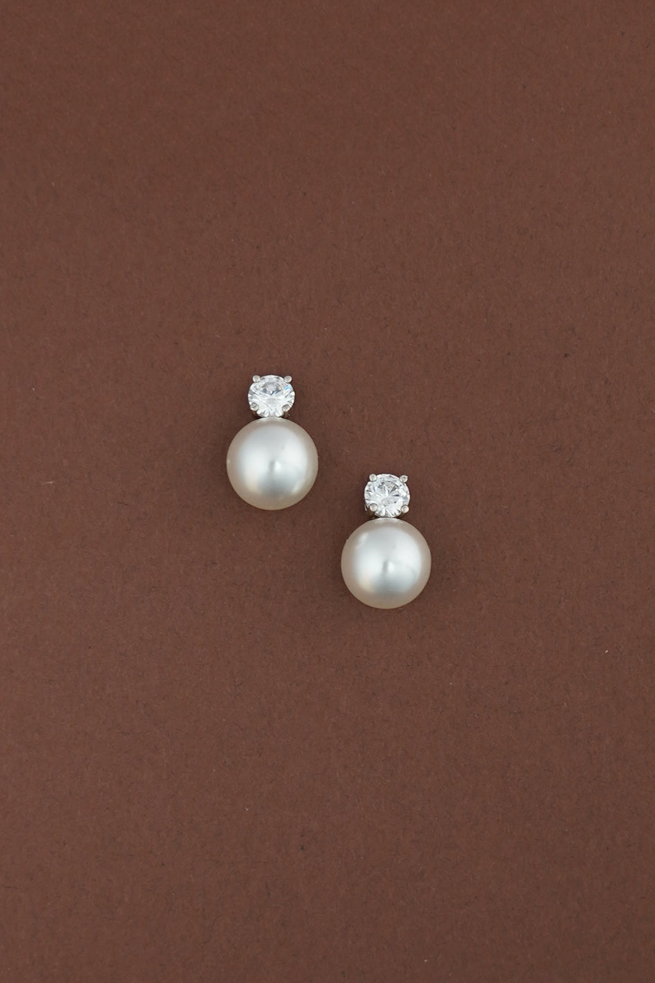 SUTTON Simulated Diamond and Pearl Stud Earrings