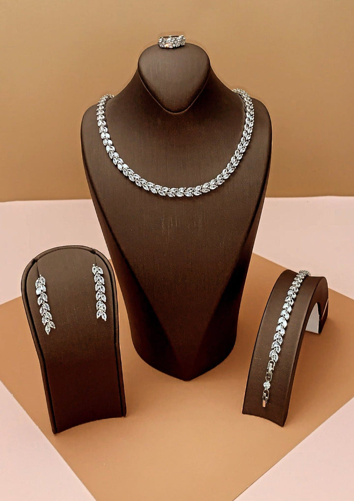 DAISY Jewelry Set with Necklace, Bracelet, Drop Earrings, and Ring - Sample Sale