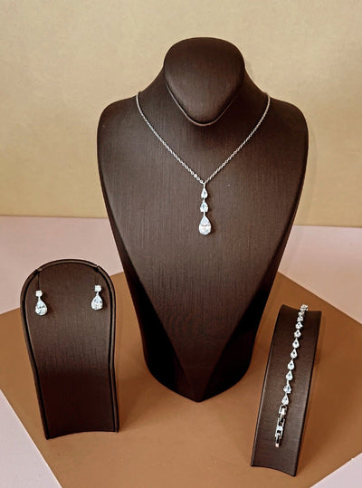 DALA Swarovski Jewelry Set with Necklace, Bracelet, Drop Earrings