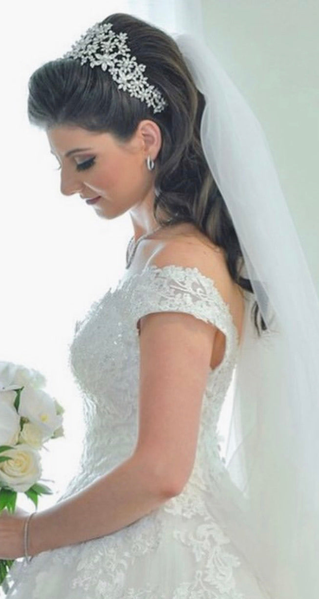 FLORENCE Bridal Headband with Ruby and Emerald Crystals - SAMPLE SALE