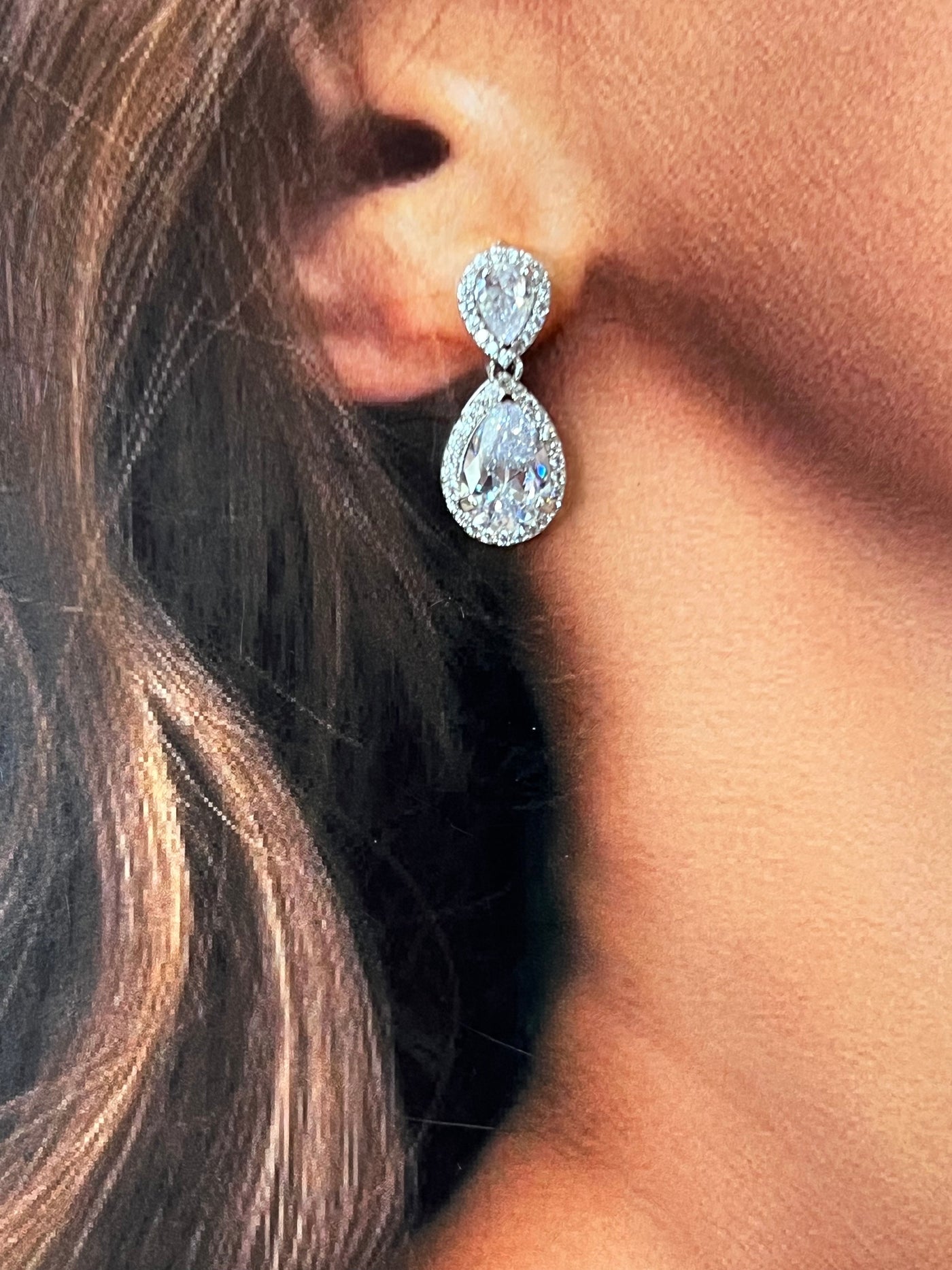HOPE Swarovski Crystals Drop Earrings for Brides - SAMPLE SALE