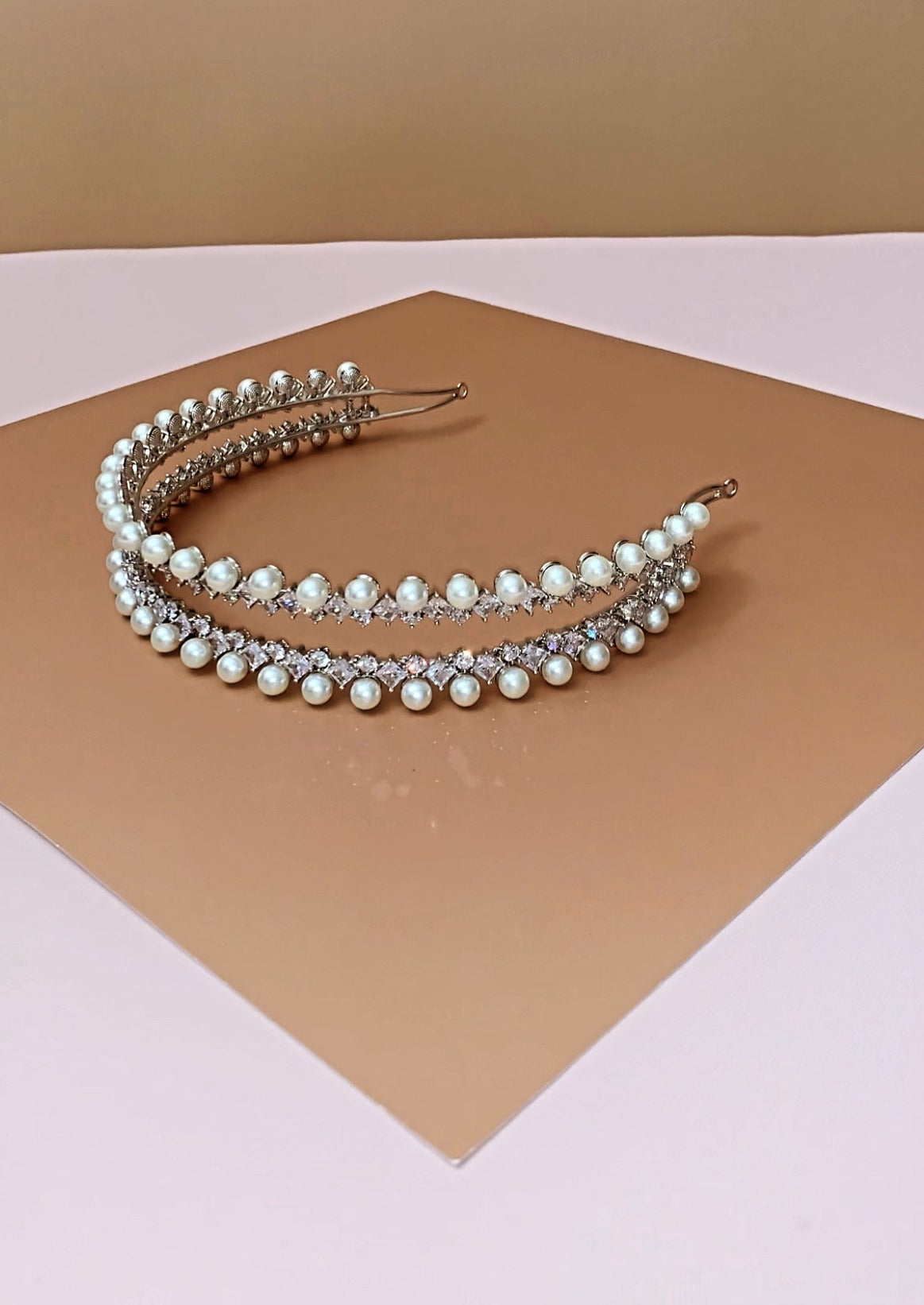 DARA Swarovski and Pearls Stunning Bridal Headband - SAMPLE SALE