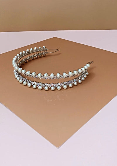 DARA Swarovski and Pearls Stunning Bridal Headband - SAMPLE SALE