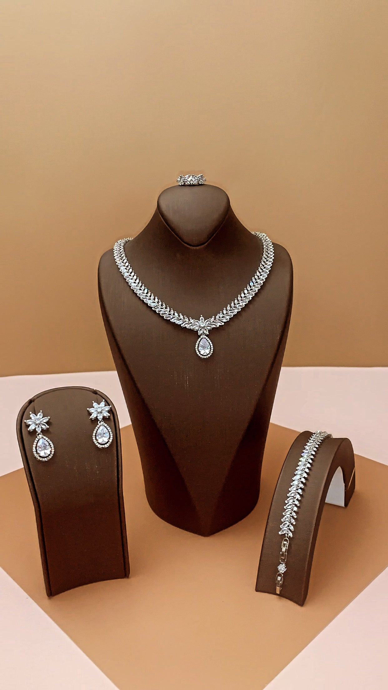 HARMONY Jewelry Set with Necklace, Bracelet, Drop Earrings, and Ring - SAMPLE SALE