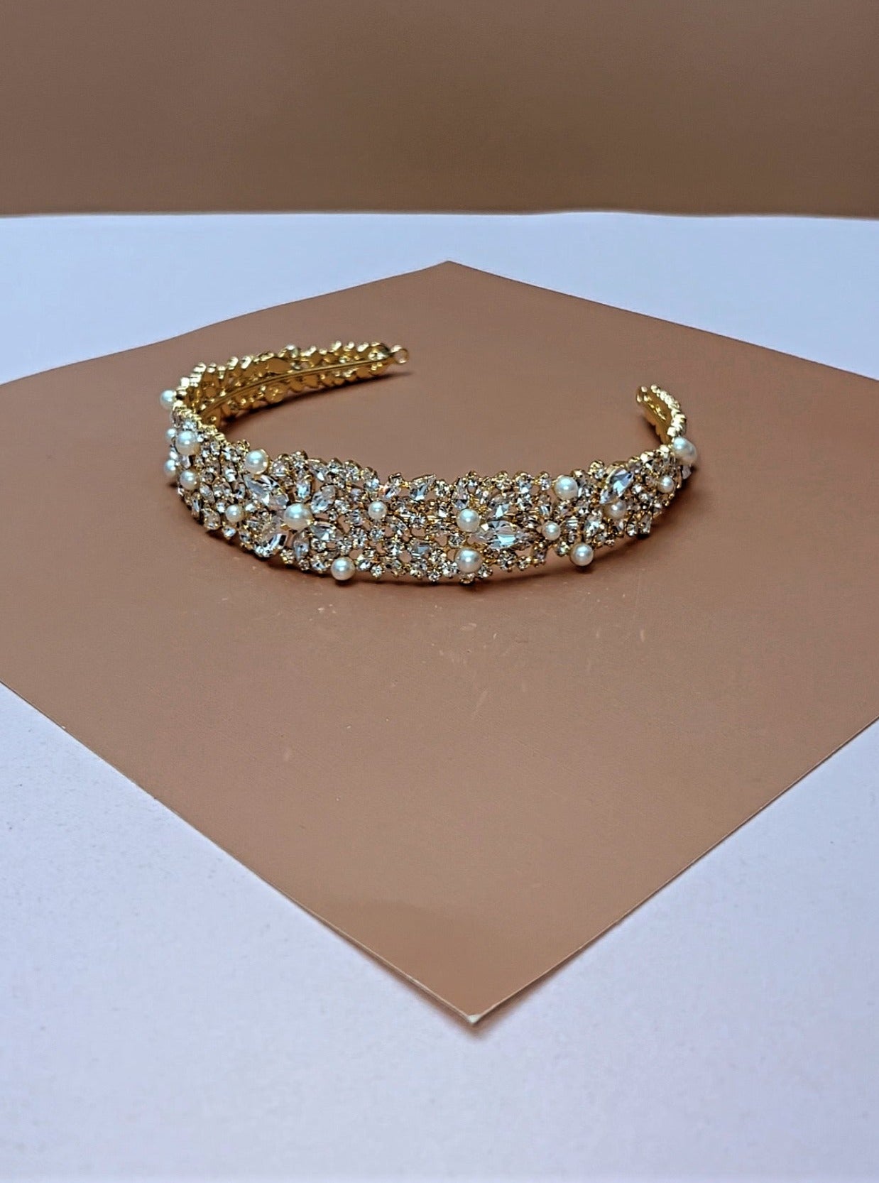 Ellee Real Bride Adorned with NATALI-PEARLS Swarovski Stunning Bridal Headpiece