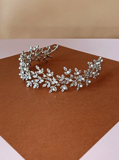 NEVA-PEARLS and Swarovski Wedding Headband - SAMPLE SALE